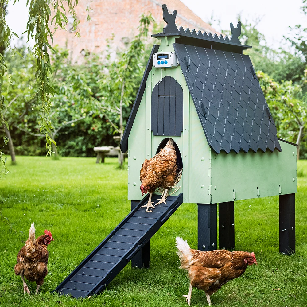 Breadom Automatic Chicken Coop Door - Light Sensing Timer, Delayed Opening/Closing, Weatherproof For Poultry Care-1076435